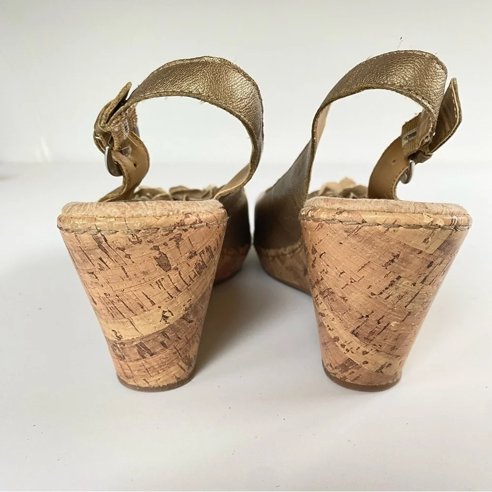 B.O.C. BORN CONCEPT Gold Wedge Sandals - Picture 9 of 14